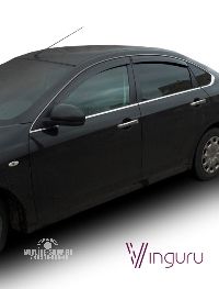 Дефлекторы окон Vinguru Nissan Almera 2012- сед накладные скотч к-т 4 шт., материал литьевой поликарбонат