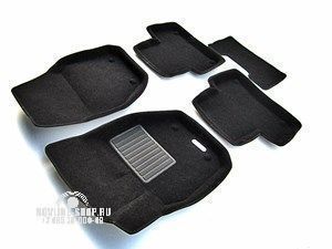 Текстильные коврики 3D в салон для VOLVO XC 60 (2008-2017) /S 60 (2010-2017) Euromat3D Business черные