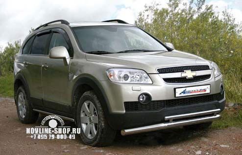 Защита переднего бампера d76/42, двойная, CHEVROLET Captiva, 06