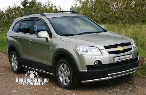 Защита переднего бампера d 60/42 двойная "Chevrolet Captiva" 2006