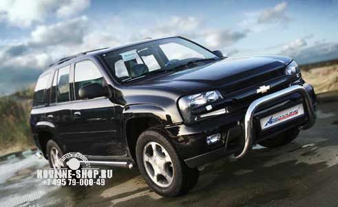 Решетка передняя мини d 76 низкая "Chevrolet Trail Blazer"