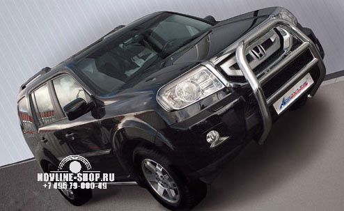 Решетка передняя мини d 76 высокая "Honda Pilot" 2008