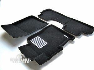 Текстильные коврики 3D в салон для HONDA Civic SD (2006-2012) Euromat3D LUX черные