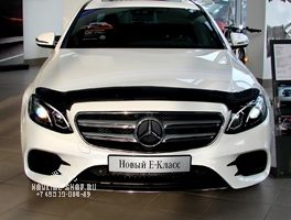 Дефлектор капота темный Mercedes E класс SD, 2016-