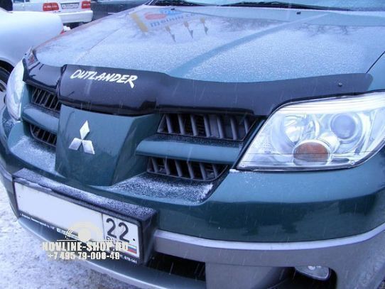 Дефлектор капота темный MITSUBISHI OUTLANDER 2000-2007,