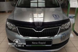 Дефлектор капота темный SKODA Rapid 2012-