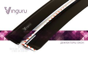 Дефлекторы окон Vinguru Gazel Next 2013- накладные скотч к-т 2 шт., материал литьевой поликарбонат